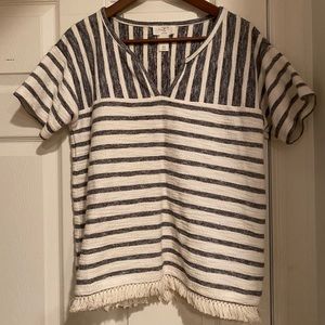 The loft Navy striped summer linen shirt